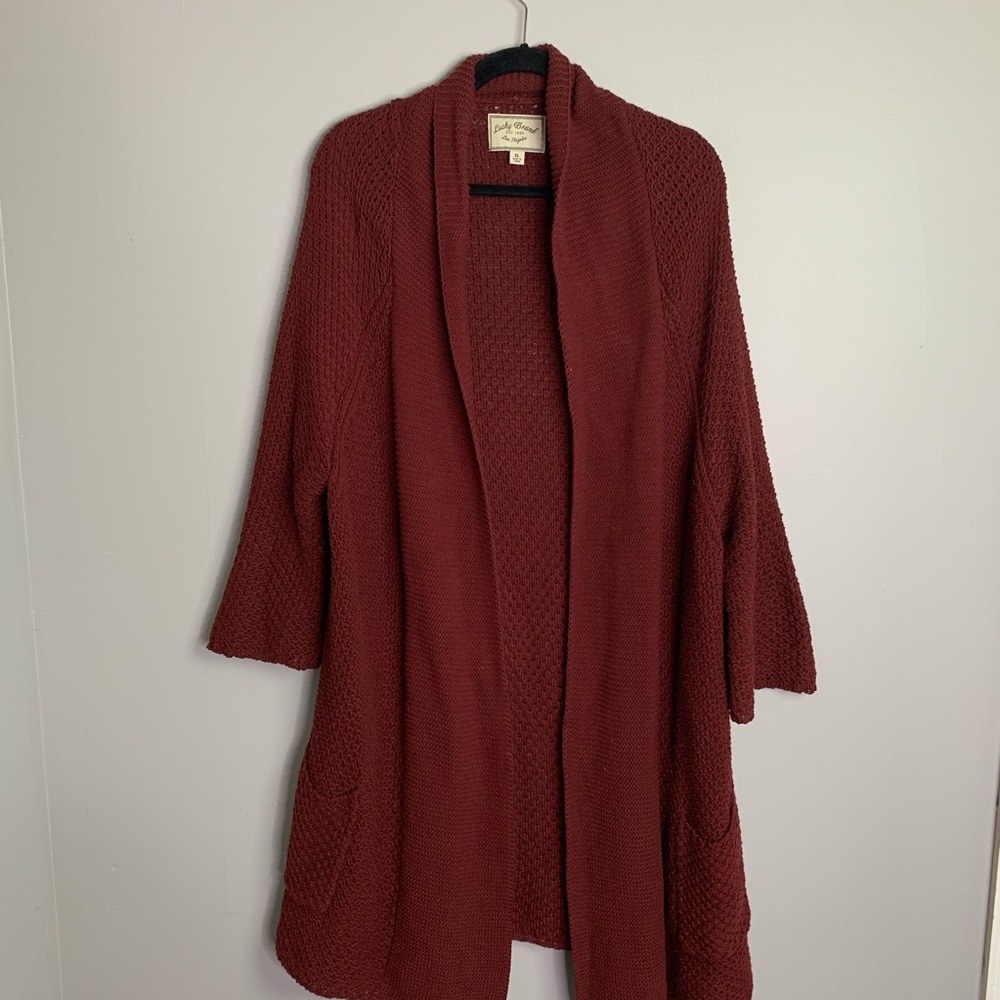 Maroon Lucky Brand Cardigan